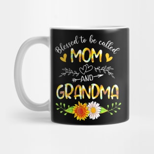 Blessed To Be Called Mom And Grandma Sunflower Mug